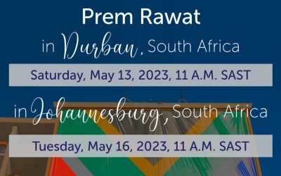 Il tour di Prem Rawat in Sudafrica prosegue a Durban e Johannesburg