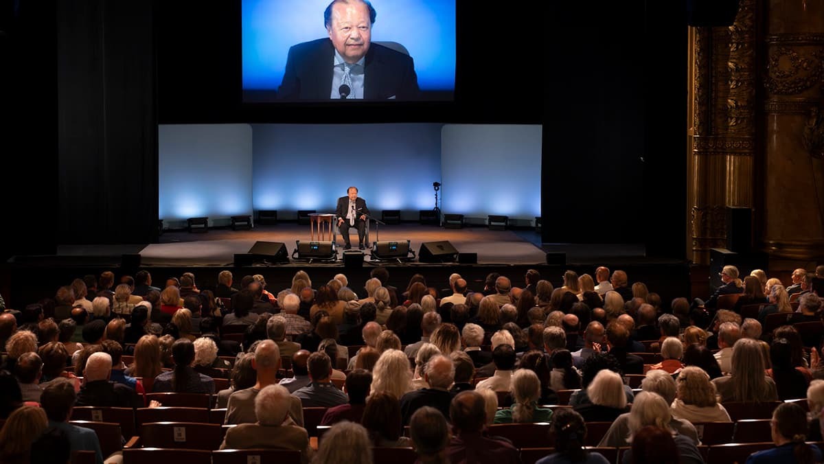 Prem Rawat speaks at an event in Boston, Massachusetts, USA